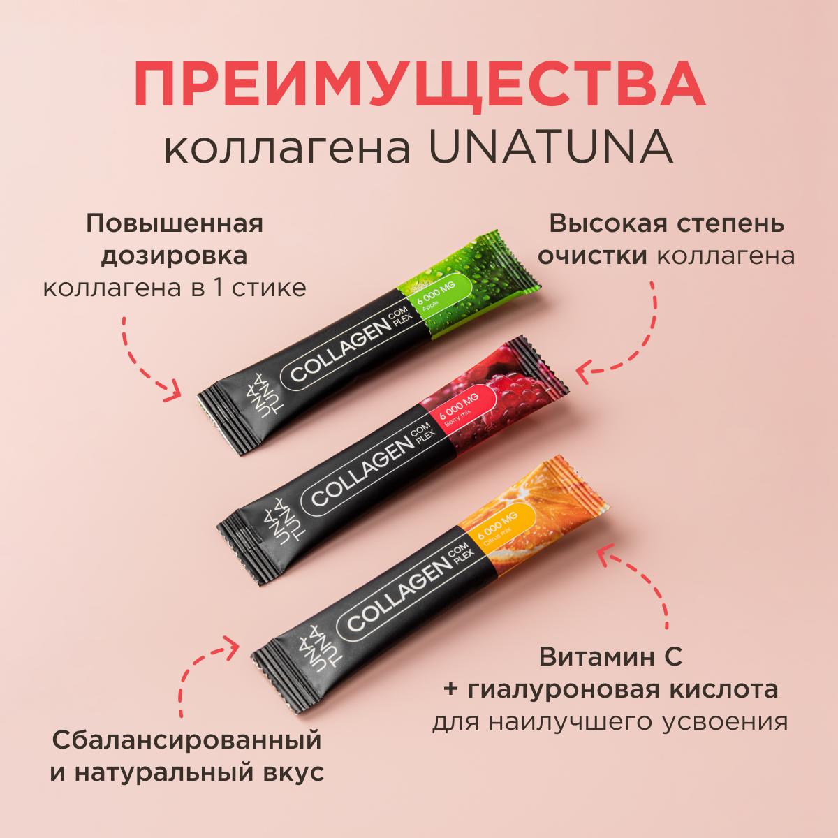 Коллаген микс вкусов 30 стиков